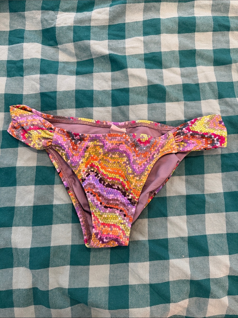 l*space Multicolor Mosaic Bikini Bottoms in Pink, Yellow, Purple